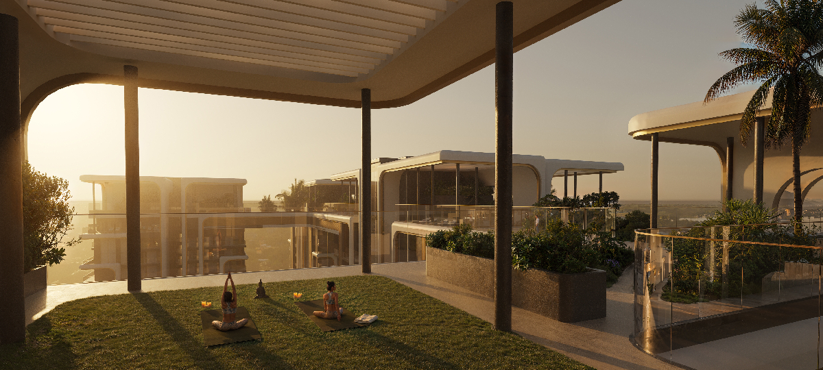 Peaceful green landscape and outdoor amenities at The Cascades Neopolis, Kokapet