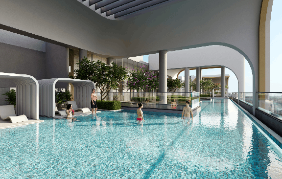 Sky Garden with Infinity Pool at The Cascades Neopolis, Kokapet