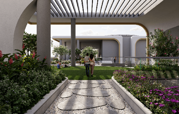sky garden and rooftop amenities at The Cascades Neopolis ,kokapet