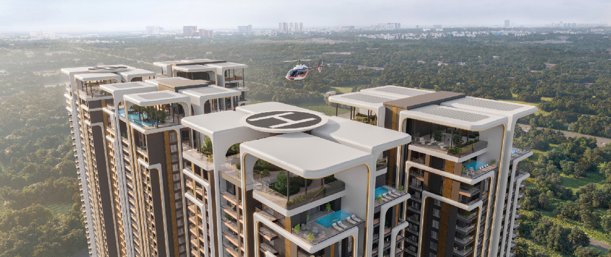 Helipad facility and luxury aerial access amenities at The Cascades Neopolis