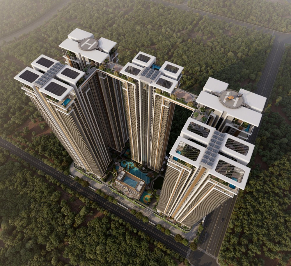The Cascades Neopolis Outer Look - Elegant Tower Elevation with Green Spaces